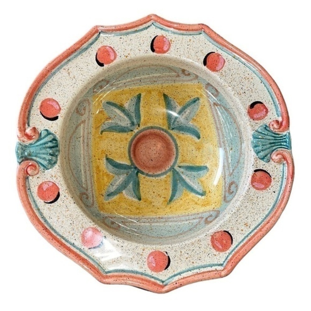 Horchow- Vtg Italian Hand Painted Serving Bowl Italy From Neiman Marcus